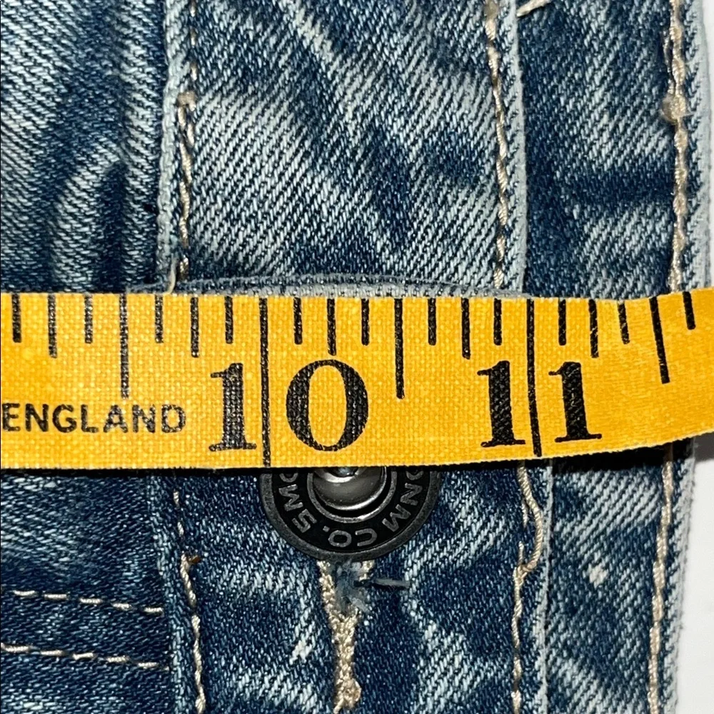 Smoke Rise Distressed Rip Repair Light Blue Men’s Jeans Sz 36x34 Streetwear Edgy - Picture 11 of 12